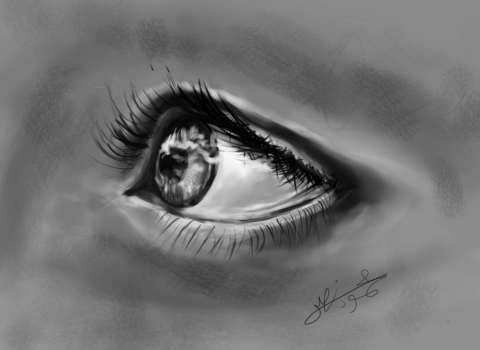 Eye Pencil Drawing Side Angle